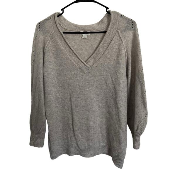 Sundance 100% Cashmere Sweater V Neck Bishop Sleeve Pullover Peasant Boho Size S - Picture 1 of 10